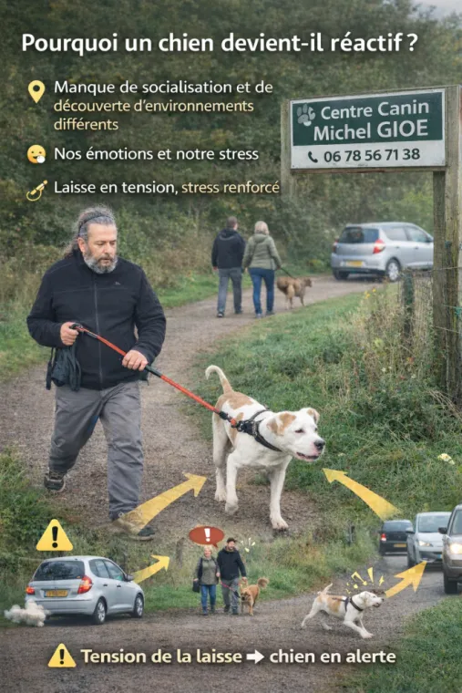 Pourquoi un chien devient-il réactif ?, Cambrai, Centre canin Michel Gioé