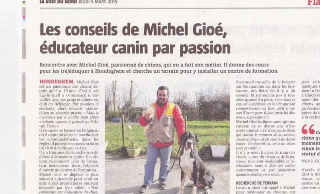 Mon histoire, Douai, Centre canin Michel Gioé